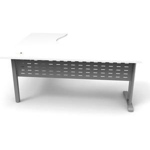 Rapidline Deluxe Rapid Span Corner Workstation 1800/1800W x 750D x 730mmH White/Silver