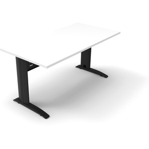 Rapidline Deluxe Rapid Span Straight Desk 1200W x 750D x 730mmH Natural White/Black