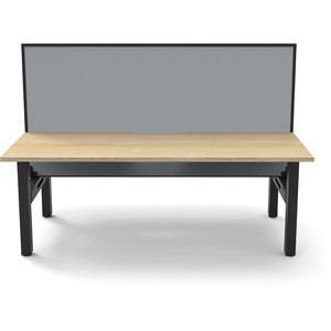 Rapidline Boost Static Back To Back Workstation + Screen 2 Person 1500mmW Oak/Black