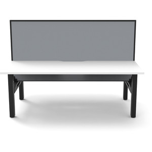 Rapidline Boost Static Back To Back Workstation + Screen 2 Person 1500mmW White/Black