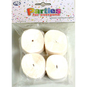 Alpen Parties For Everyone Crepe Streamers 35mm x 13m White Pack Of 4