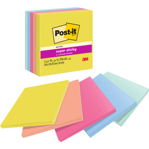 Post-it 654-5SSJOY Super Sticky Notes 76 x 76mm Summer Joy , Pack of 5