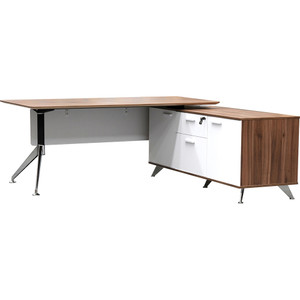 Potenza Desk Right Hand Return 1950W x 1850D x 750mmH Casnan And White