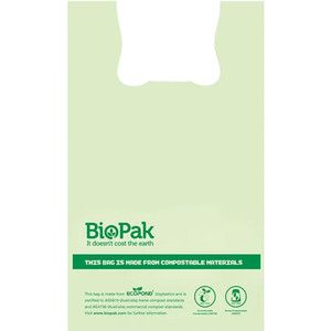 BioPak Compostable Bin Liners With Handle 25 Litres Green Pack Of 100