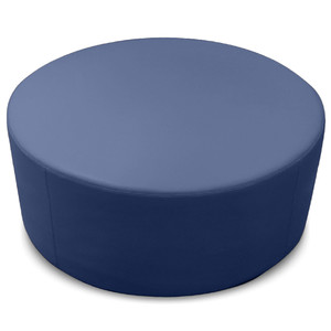 K2 Marbella Mawson Senior Round Ottoman 1000mm Diameter Blue PU Leather