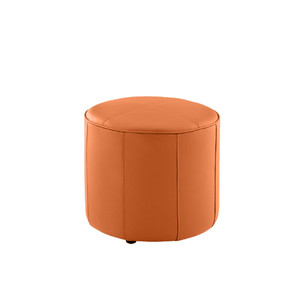 K2 Marbella Keg Round Ottoman Orange Genuine Leather