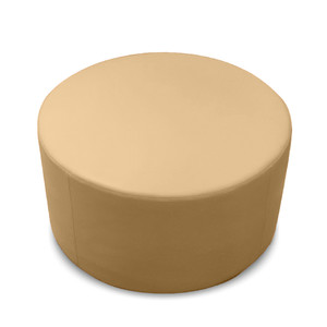 K2 Marbella Mawson Senior Round Ottoman 700mm Diameter Beige PU Leather