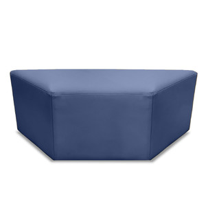 K2 Marbella Sturt Trapezium Ottoman Blue PU Leather