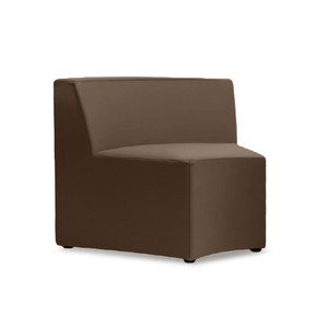 K2 Marbella Bass Concave Modular Chair With Low Back Dark Brown PU Leather