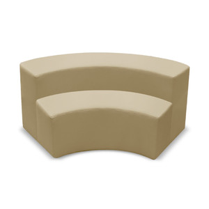 K2 Marbella Polo Concave 2 Seater Chair With Low Back 800W x 670D x 800mmH Beige PU