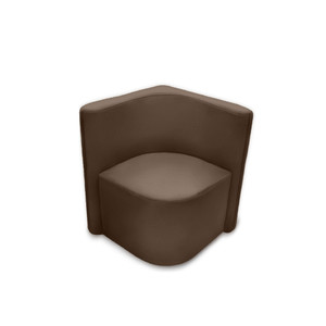 K2 Marbella Columbus Curved Square Corner Chair With Low Back Dark Brown PU Leather