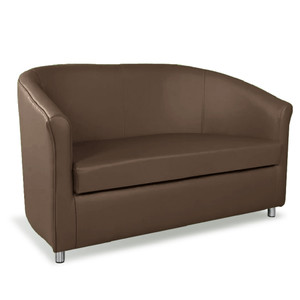 K2 Marbella Kelly Tub Chair 2 Seater 1210W x 680D x 760mmH Dark Brown PU Leather