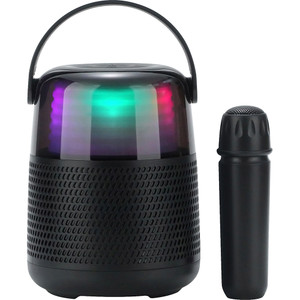Moki Starmaker Karaoke Combo with Microphone & LED True Wireless Stereo Speaker Black