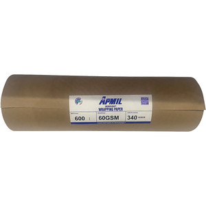 Protext Kraft Packaging Paper Roll 600mm x 340mts x 25mm Core 60gsm