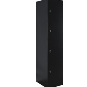 Steelco Flush Front Locker 4 Door 400W x 500D x 1890mmH Black Satin