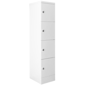 Steelco Flush Front Locker 4 Door 400W x 500D x 1890mmH White Satin