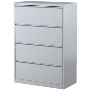 Steelco Lateral Filing Cabinet 4 Drawer 915W x 463D x 1320mmH Graphite Ripple
