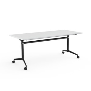 OLG Uni Flip Top Table 1500W x 750D x 720mmH White Top Black Frame