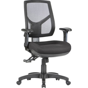 Hino High Back Task Chair 3 Lever With Arms Mesh Back Black Fabric Seat