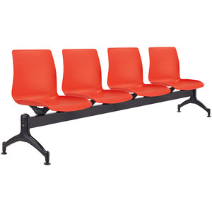 Pod 4 User Beam Seater Black Metal Frame And Red Plastic Seat ** ETA 1/7/2026 **