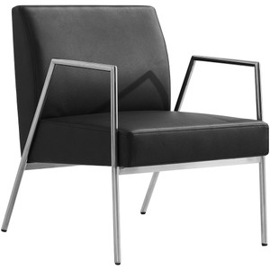 Rivet Lounge Chair 1 Seater 650W x 690D x 810mmH Black PU