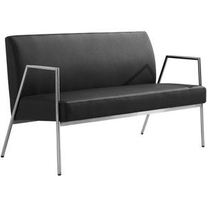 Rivet Lounge 2 Seater 1200W x 690D x 810mmH Black PU Lounge