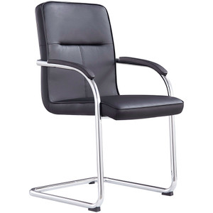 Rose Cantilever Visitor Chair With Arms Black PU