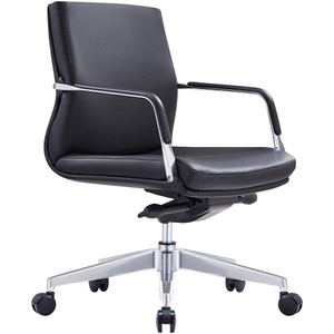 Select Low Back Executive Chair With Arms Black Leather