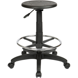 State ST008 Industrial Drafting Stool 570-820mmH Chrome Foot Ring Black PU