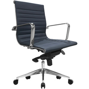 Web Boardroom Low Back Chair With Arms Black PU