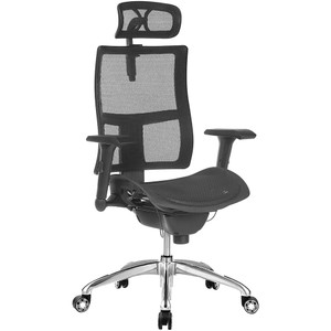 Zodiac High Back Executive Chair With Arms And Headrest Mesh Back Black