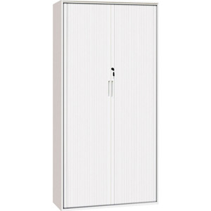 Sylex Order Tambour Cupboard Includes 4 Shelves 900W x 520D x 1980mmH White