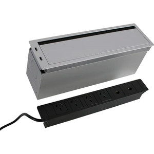 Sylex In Desk Power Box 4 GPO 2 USB 2 Data Silver