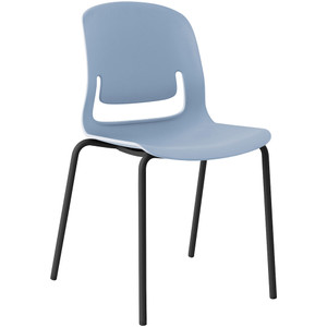Sylex Pallete 4 Leg Chair No Arms Polypropylene Grey Seat Black Steel Frame