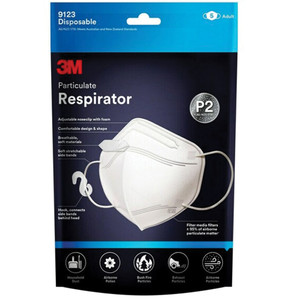 3M 9123EN5 Respirator Mask White 5 Pack P2 disposable