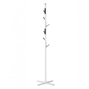 Kolo Coat Stand - Finished In White Powdercoat With Black Poly Foldaway Hooks And Top Cap 500mm W x 500mm D x 1730mm H