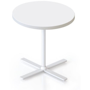 Kolo Side & Coffee Table-500DIAM X 587H 25MM Natural White Table Top,White Satin P/C Base