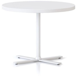 Kolo Side & Coffee Table,600DIAM X 457H 25MM Natural White Table Top,White Satin P/C Base