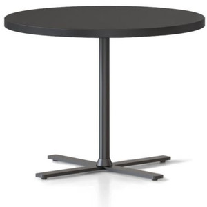 Kolo Side & Coffee Table,600DIAM X 457H 25MM Black Table Top,Black P/C Base