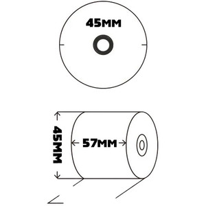 GUSSPAK FSC THERMAL PRINTING ROLLS 57MM X 45MM Box of 50 Rolls