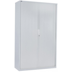 GO TAMBOUR DOOR CUPBOARD White Satin H1200xW900xD470mm- Including 2 Shelves