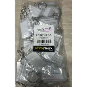 Gusspak Key Tags Clear Pack of 50