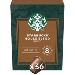 Starbucks By Nespresso Intensity 8 House Blend Lungo Coffee Pods 36 Pack