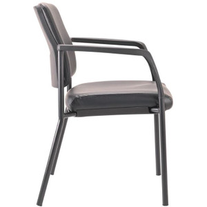 Buro Lindis 4 Leg Chair With Arms Black Powdercoated Frame Black PU Seat and Back 130kg Weight Rating