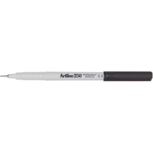 ARTLINE 250 PERMANENT MARKER 0.4mm Plastic Nib Black, Each