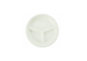 260mm Sugar Cane 3-Compartment Plate, Pack of 20