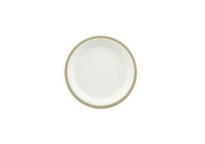 230mm Earth Sugar Cane Plate Printed Rim Gold Leaf, Pack of 10