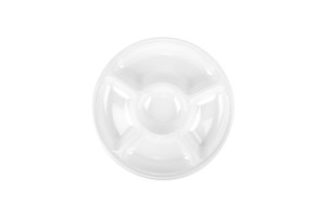 345mm White Round Divider Dish, Pack of 2