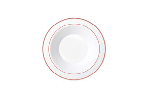 190mm Heavy Duty White Bowl With Rose Gold Lining, Pack of 6