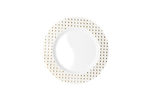 190mm Heavy Duty Lunch Plate With Gold Dot Rim, Pack of 6